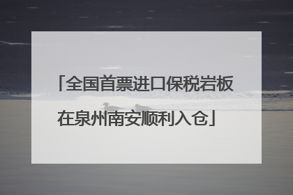 全国首票进口保税岩板在泉州南安顺利入仓