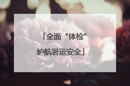 全面“体检”护航暑运安全
