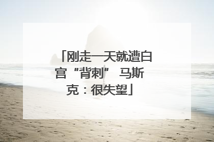刚走一天就遭白宫“背刺” 马斯克：很失望