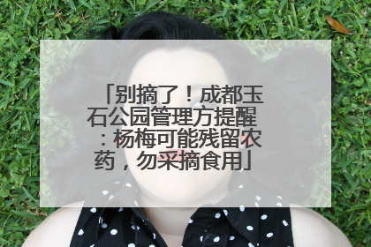 别摘了！成都玉石公园管理方提醒：杨梅可能残留农药，勿采摘食用