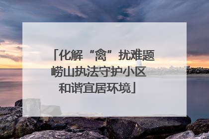 化解“禽”扰难题 崂山执法守护小区和谐宜居环境