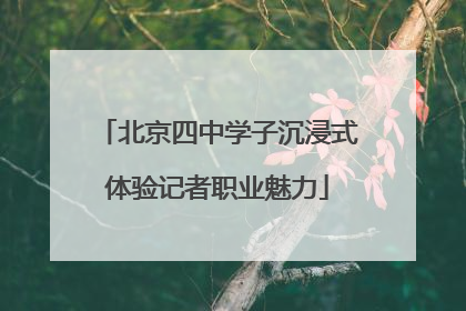 北京四中学子沉浸式体验记者职业魅力