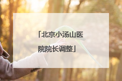 北京小汤山医院院长调整