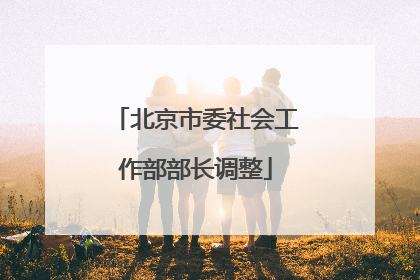 北京市委社会工作部部长调整