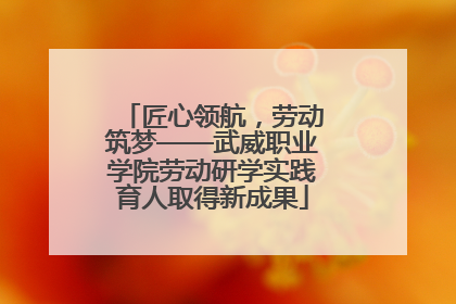 匠心领航，劳动筑梦——武威职业学院劳动研学实践育人取得新成果