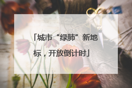 城市“绿肺”新地标，开放倒计时