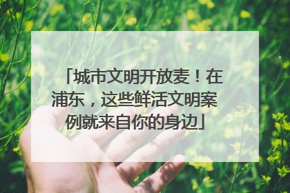 城市文明开放麦！在浦东，这些鲜活文明案例就来自你的身边