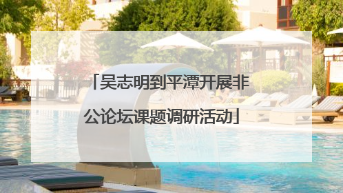 吴志明到平潭开展非公论坛课题调研活动
