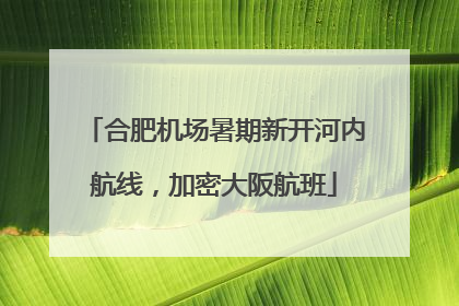 合肥机场暑期新开河内航线，加密大阪航班