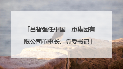 吕智强任中国一重集团有限公司董事长、党委书记