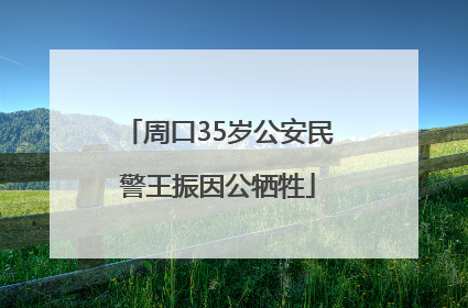 周口35岁公安民警王振因公牺牲