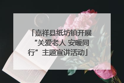 嘉祥县纸坊镇开展“关爱老人 安暖同行”主题宣讲活动