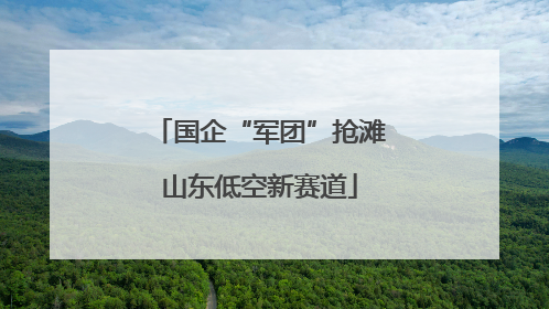 国企“军团”抢滩山东低空新赛道