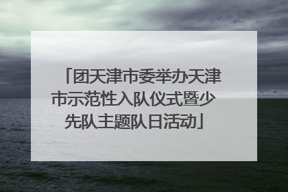团天津市委举办天津市示范性入队仪式暨少先队主题队日活动