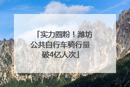 实力圈粉！潍坊公共自行车骑行量破4亿人次