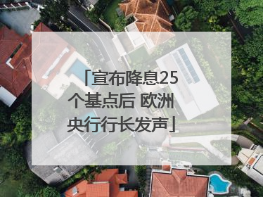 宣布降息25个基点后 欧洲央行行长发声