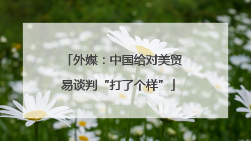 外媒：中国给对美贸易谈判“打了个样”
