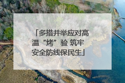多措并举应对高温“烤”验 筑牢安全防线保民生