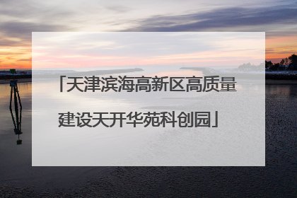 天津滨海高新区高质量建设天开华苑科创园