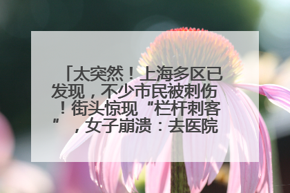 太突然！上海多区已发现，不少市民被刺伤！街头惊现“栏杆刺客”，女子崩溃：去医院也清理不干净