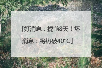 好消息：提前8天！坏消息：将热破40°C