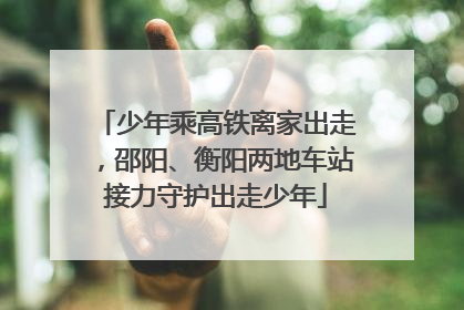 少年乘高铁离家出走，邵阳、衡阳两地车站接力守护出走少年