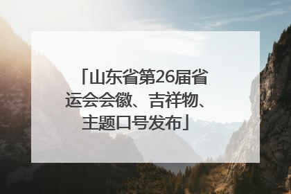 山东省第26届省运会会徽、吉祥物、主题口号发布