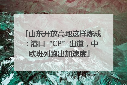 山东开放高地这样炼成：港口“CP”出道，中欧班列跑出加速度