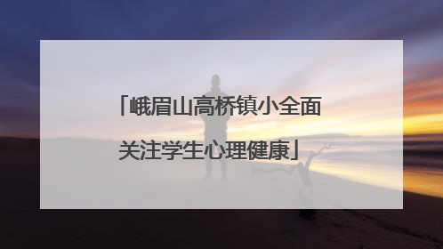 峨眉山高桥镇小全面关注学生心理健康