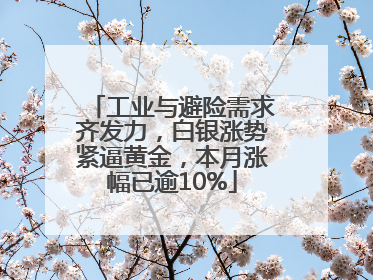 工业与避险需求齐发力，白银涨势紧逼黄金，本月涨幅已逾10%