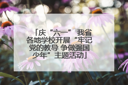 庆“六一” 我省各地学校开展“牢记党的教导 争做强国少年”主题活动