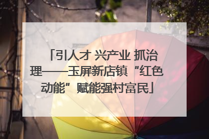 引人才 兴产业 抓治理——玉屏新店镇“红色动能”赋能强村富民