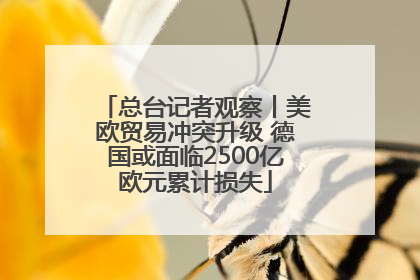 总台记者观察丨美欧贸易冲突升级 德国或面临2500亿欧元累计损失