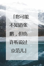 您可能不知道张鹏，但也许听说过京范儿