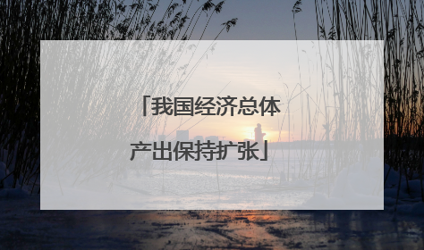 我国经济总体产出保持扩张