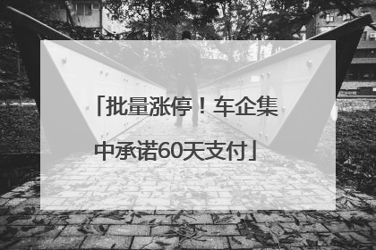 批量涨停！车企集中承诺60天支付