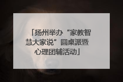 扬州举办“家教智慧大家说”圆桌派暨心理团辅活动