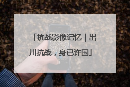 抗战影像记忆｜出川抗战，身已许国