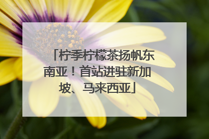 柠季柠檬茶扬帆东南亚！首站进驻新加坡、马来西亚