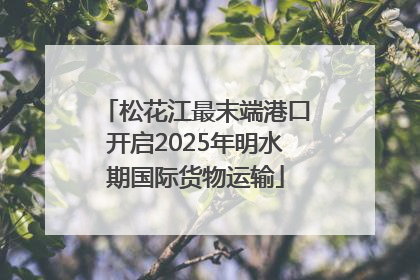 松花江最末端港口开启2025年明水期国际货物运输