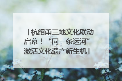 杭绍甬三地文化联动启幕！“同一条运河”激活文化遗产新生机