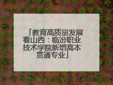 教育高质量发展看山西：临汾职业技术学院新增高本贯通专业