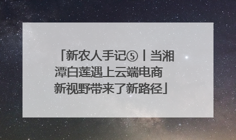 新农人手记⑤丨当湘潭白莲遇上云端电商 新视野带来了新路径