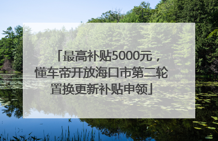 最高补贴5000元，懂车帝开放海口市第二轮置换更新补贴申领
