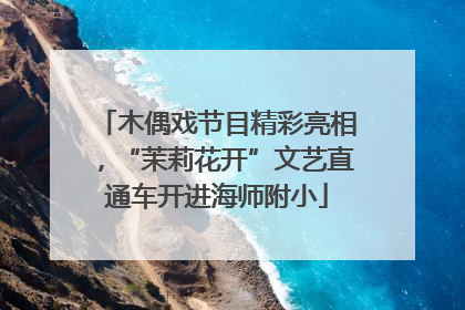 木偶戏节目精彩亮相，“茉莉花开”文艺直通车开进海师附小