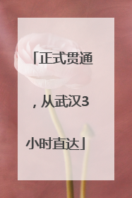 正式贯通，从武汉3小时直达