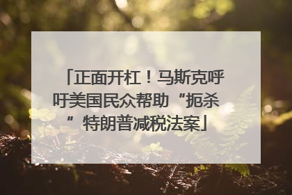 正面开杠！马斯克呼吁美国民众帮助“扼杀”特朗普减税法案