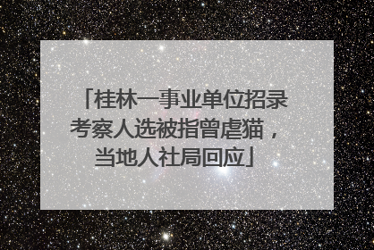 桂林一事业单位招录考察人选被指曾虐猫，当地人社局回应