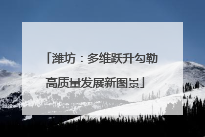 潍坊：多维跃升勾勒高质量发展新图景