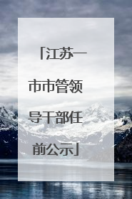 江苏一市市管领导干部任前公示
